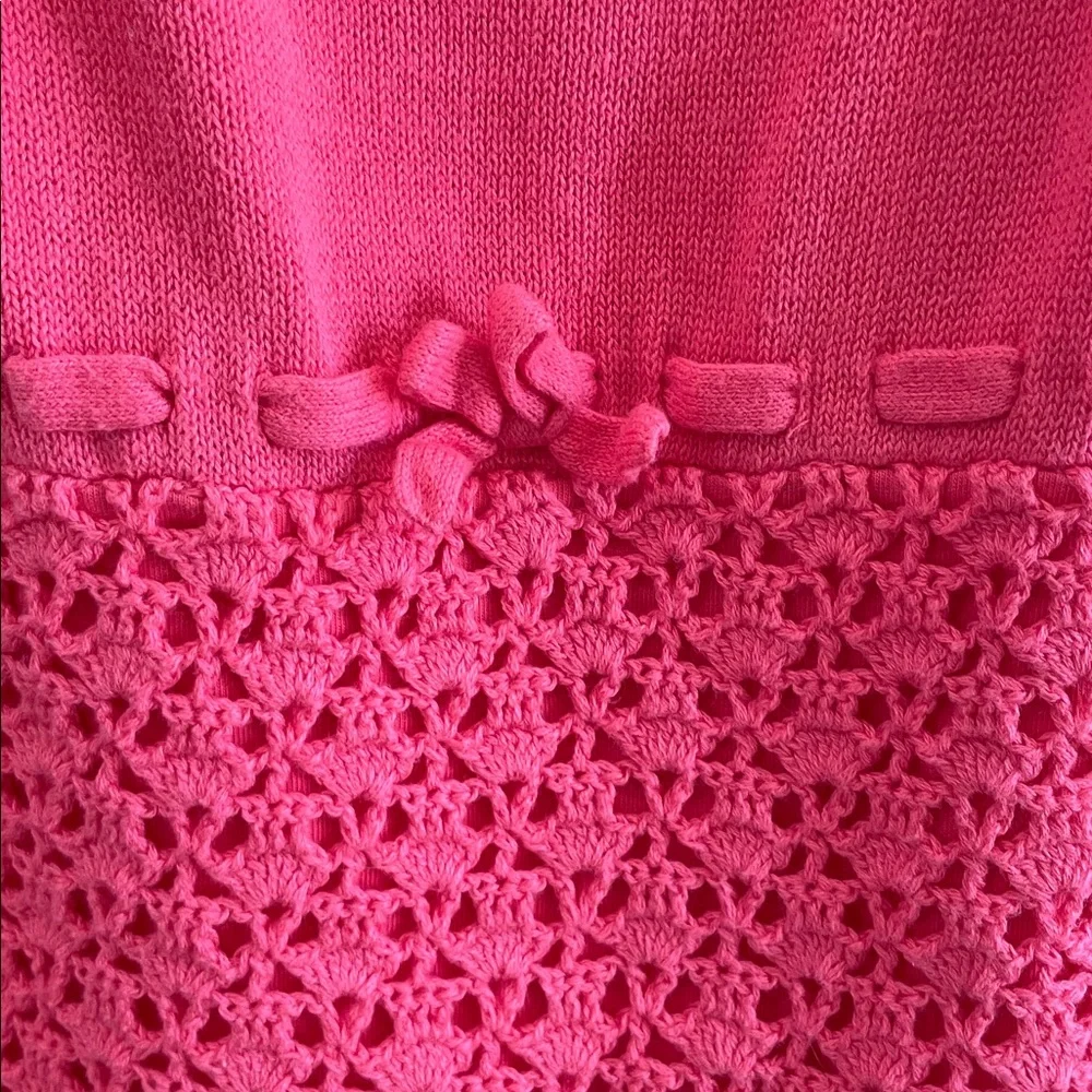 GYMBOREE GIRLS PINK CROCHETED KNIT TANK SWEATER TOP SIZE 10